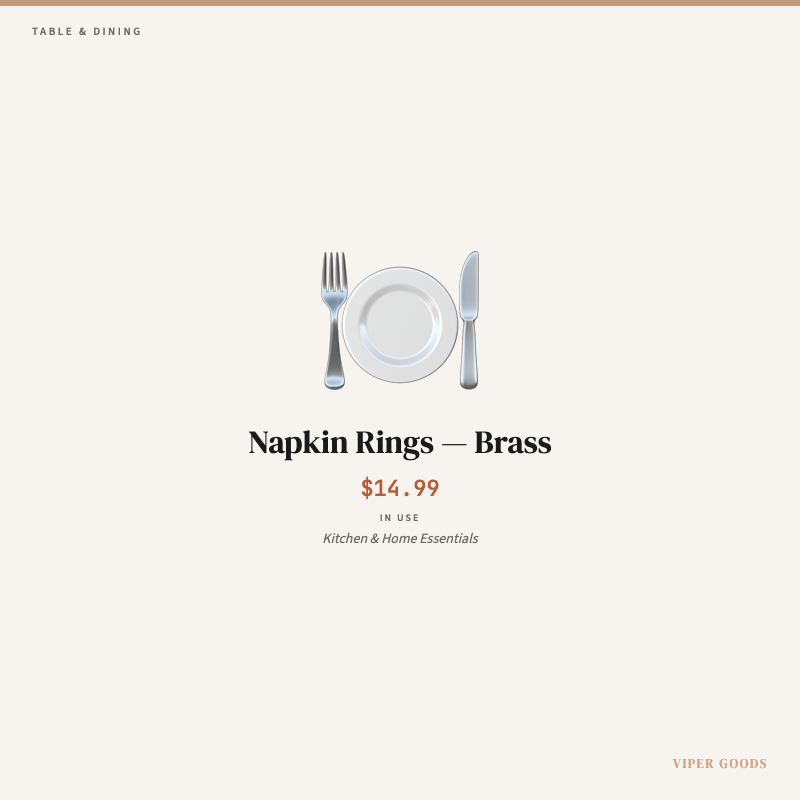Napkin Rings — Brass — Lifestyle