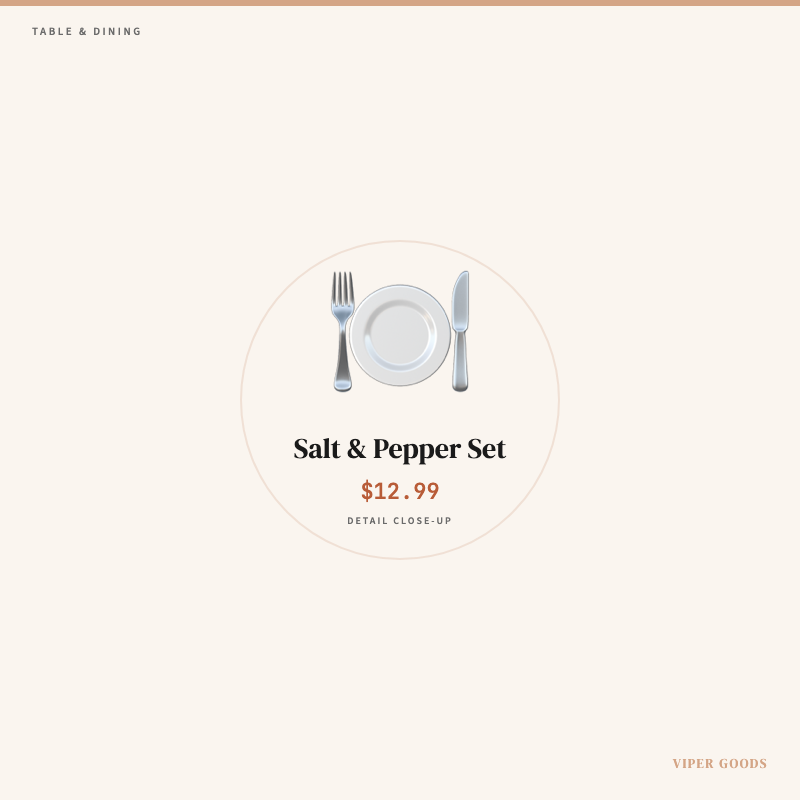 Salt & Pepper Set — Detail