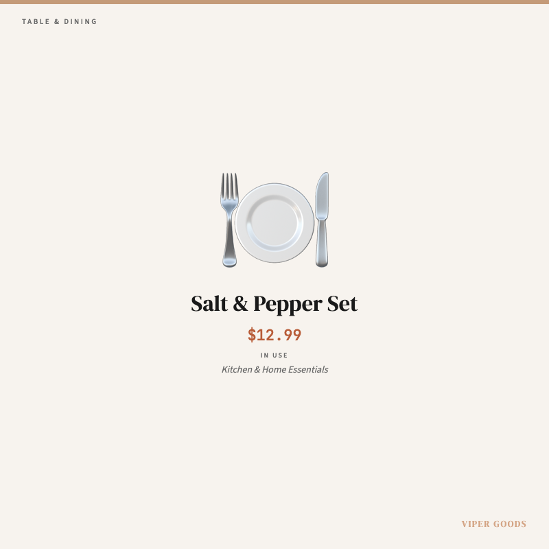 Salt & Pepper Set — Lifestyle
