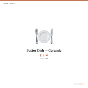Butter Dish — Ceramic — Front