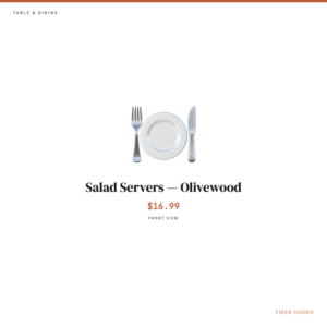 Salad Servers — Olivewood — Front
