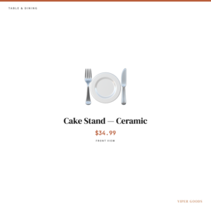 Cake Stand — Ceramic — Front