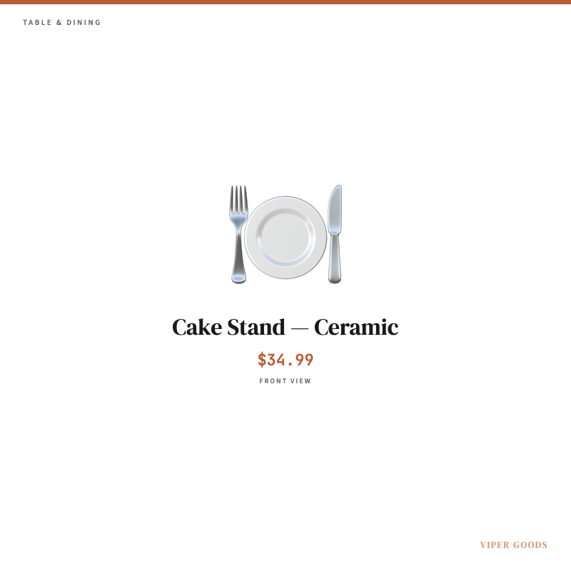 Cake Stand — Ceramic — Front