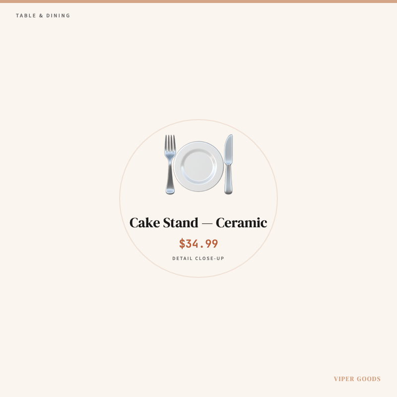 Cake Stand — Ceramic — Detail