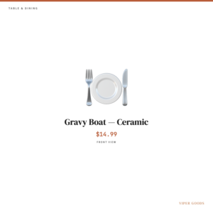 Gravy Boat — Ceramic — Front