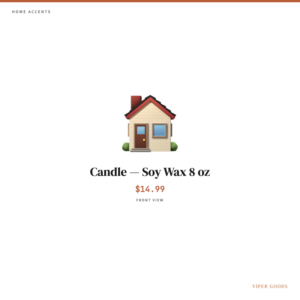 Candle — Soy Wax 8 oz — Front