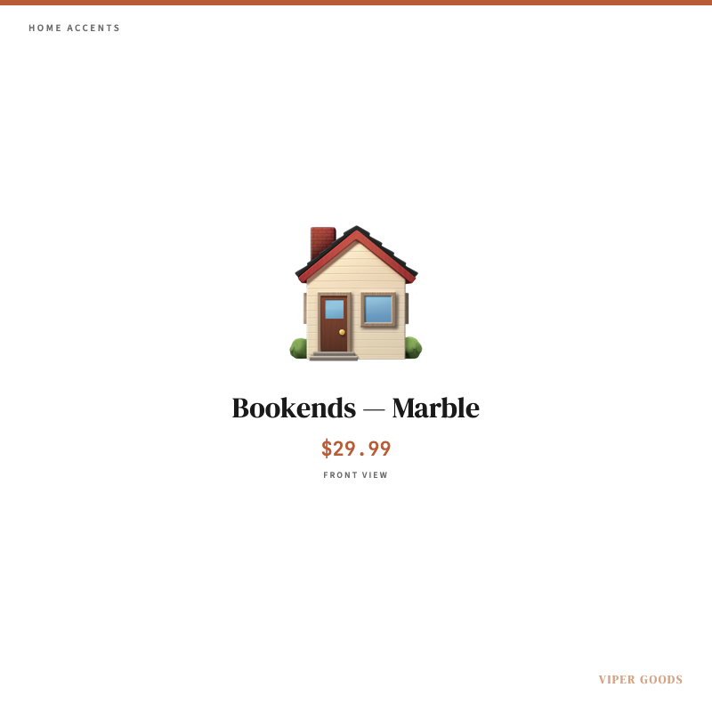 Bookends — Marble — Front