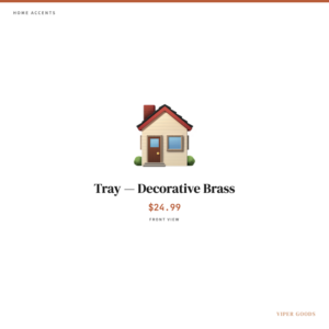 Tray — Decorative Brass — Front