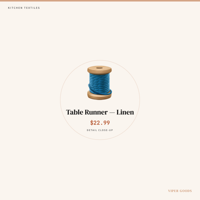 Table Runner — Linen — Detail