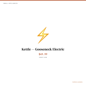 Kettle — Gooseneck Electric — Front
