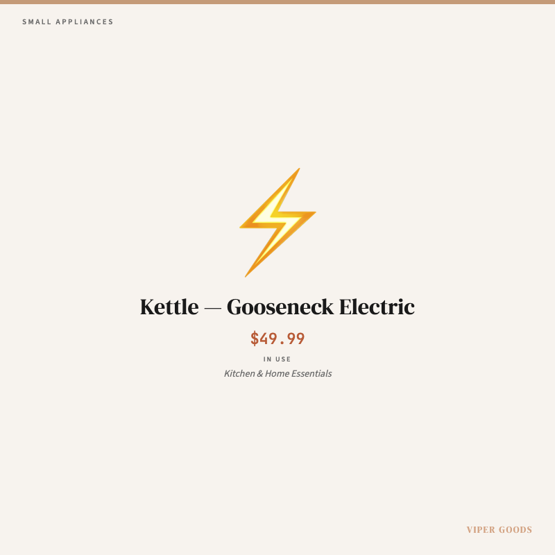 Kettle — Gooseneck Electric — Lifestyle