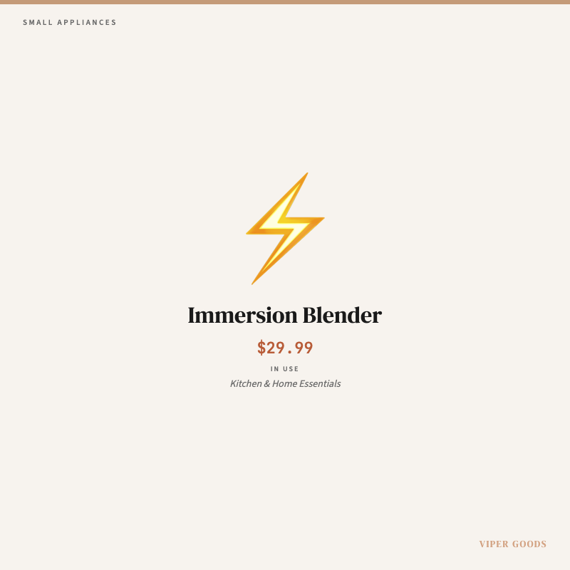 Immersion Blender — Lifestyle