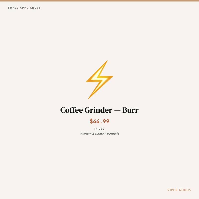 Coffee Grinder — Burr — Lifestyle