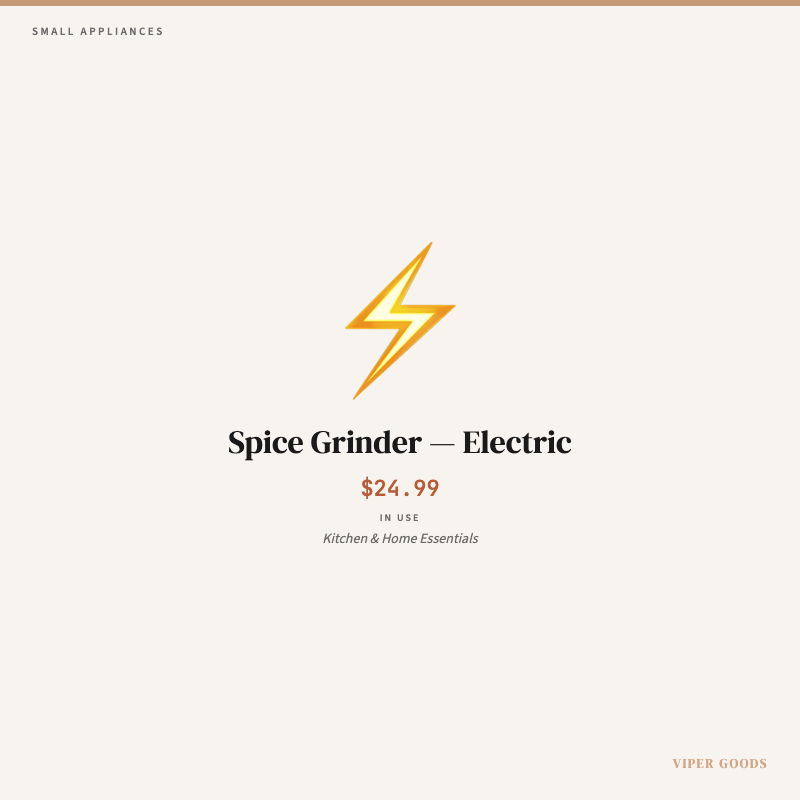 Spice Grinder — Electric — Lifestyle