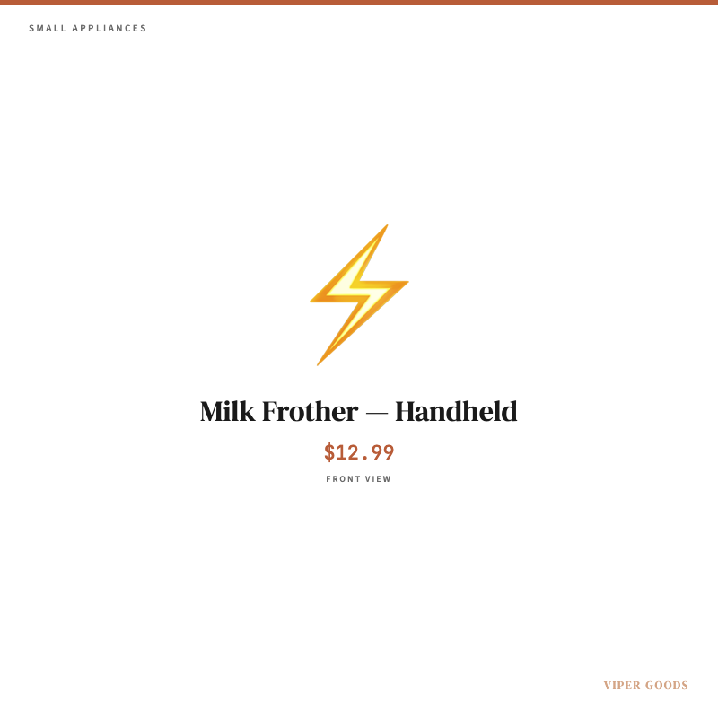 Milk Frother — Handheld — Front