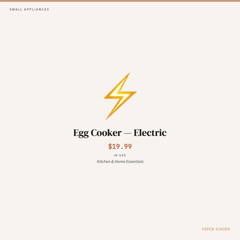 Egg Cooker — Electric — Lifestyle