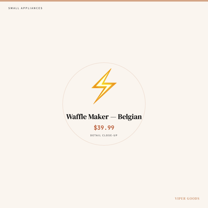 Waffle Maker — Belgian — Detail