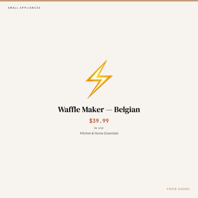 Waffle Maker — Belgian — Lifestyle