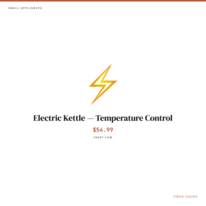 Electric Kettle — Temperature Control — Front