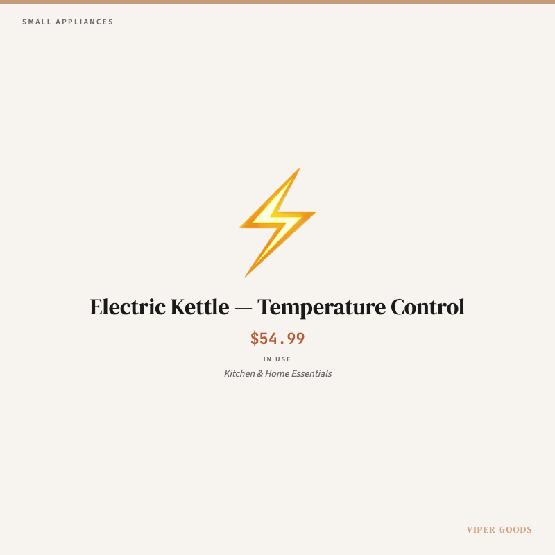 Electric Kettle — Temperature Control — Lifestyle