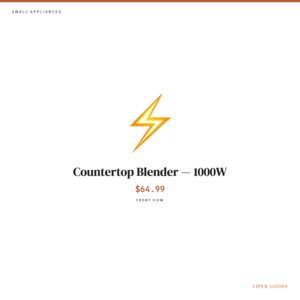Countertop Blender — 1000W — Front