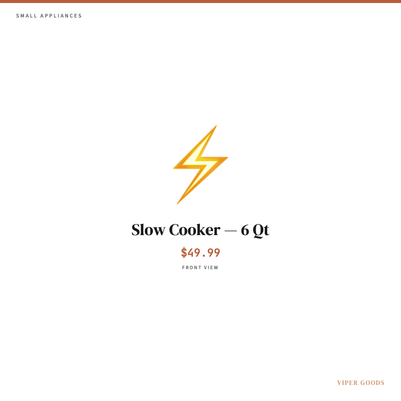 Slow Cooker — 6 Qt — Front