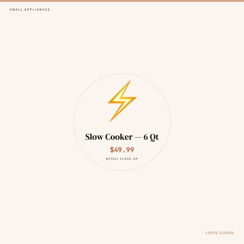 Slow Cooker — 6 Qt — Detail