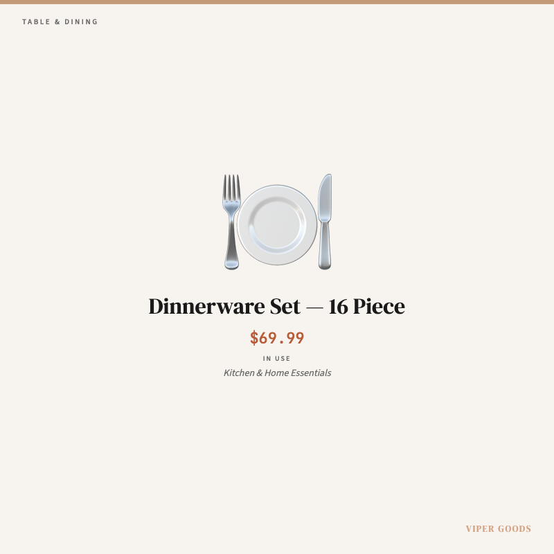 Dinnerware Set — 16 Piece — Lifestyle