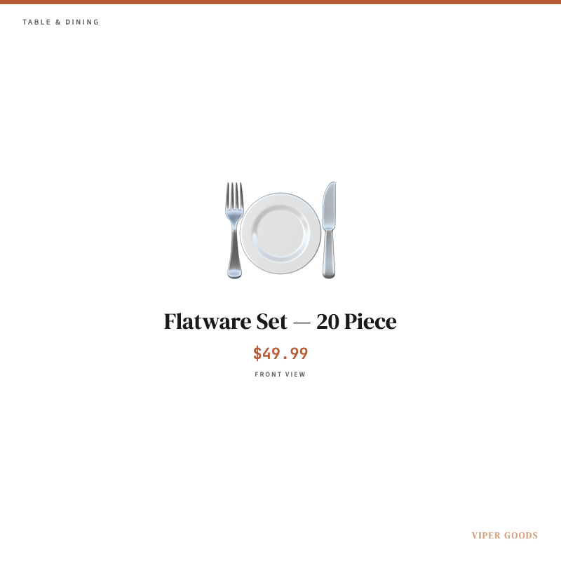 Flatware Set — 20 Piece — Front
