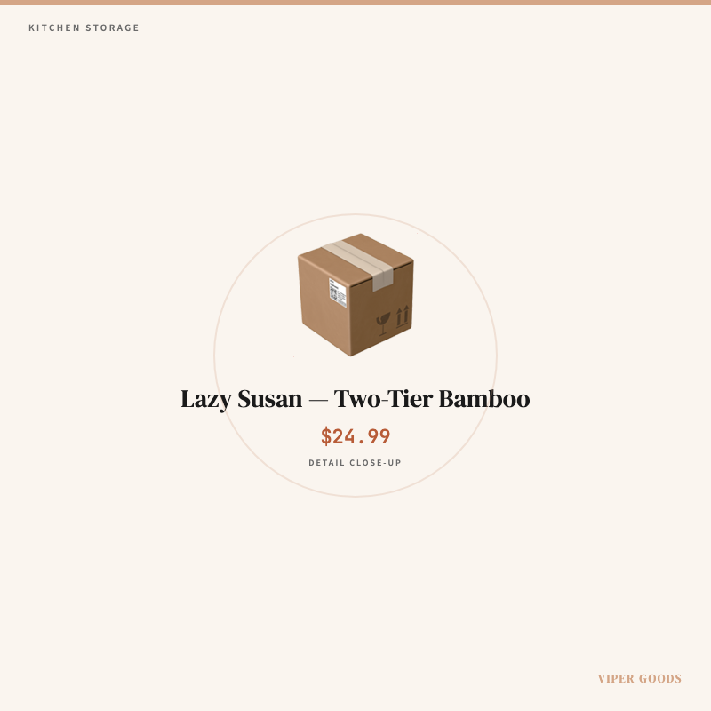 Lazy Susan — Two-Tier Bamboo — Detail