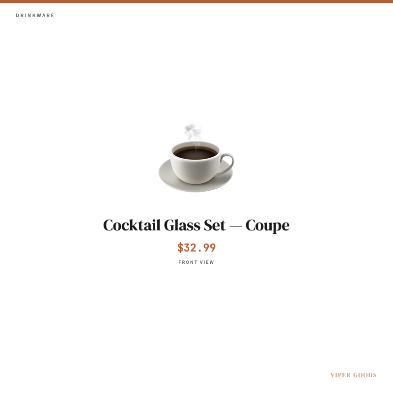 Cocktail Glass Set — Coupe — Front