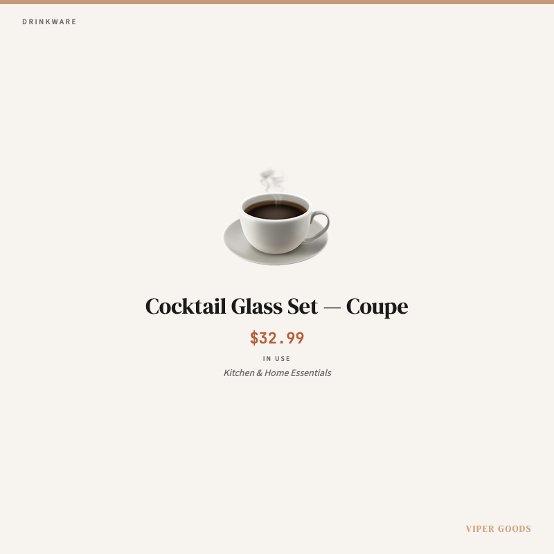Cocktail Glass Set — Coupe — Lifestyle