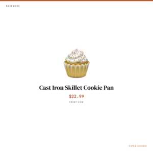 Cast Iron Skillet Cookie Pan — Front