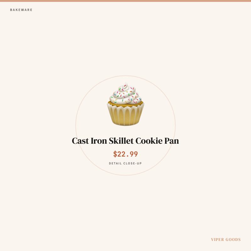 Cast Iron Skillet Cookie Pan — Detail