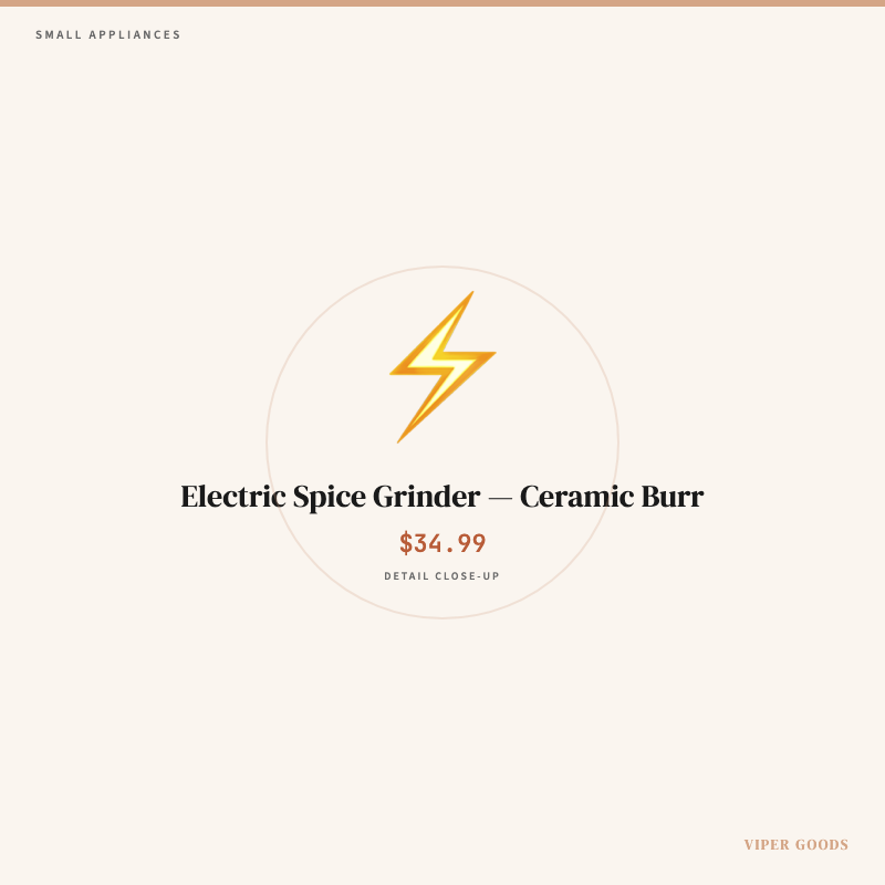 Electric Spice Grinder — Ceramic Burr — Detail