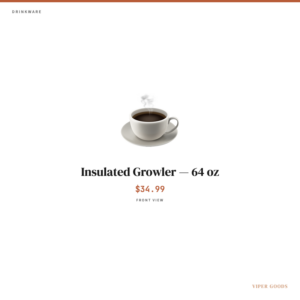 Insulated Growler — 64 oz — Front