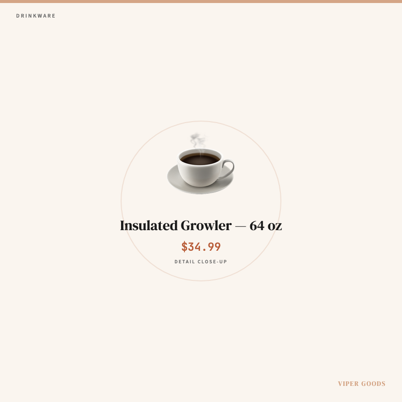 Insulated Growler — 64 oz — Detail